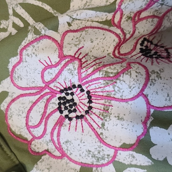 NWOT Desigual Women's Green Embroidery Long sleeve Hooded Spring Parka(Sz L) - Picture 2 of 16